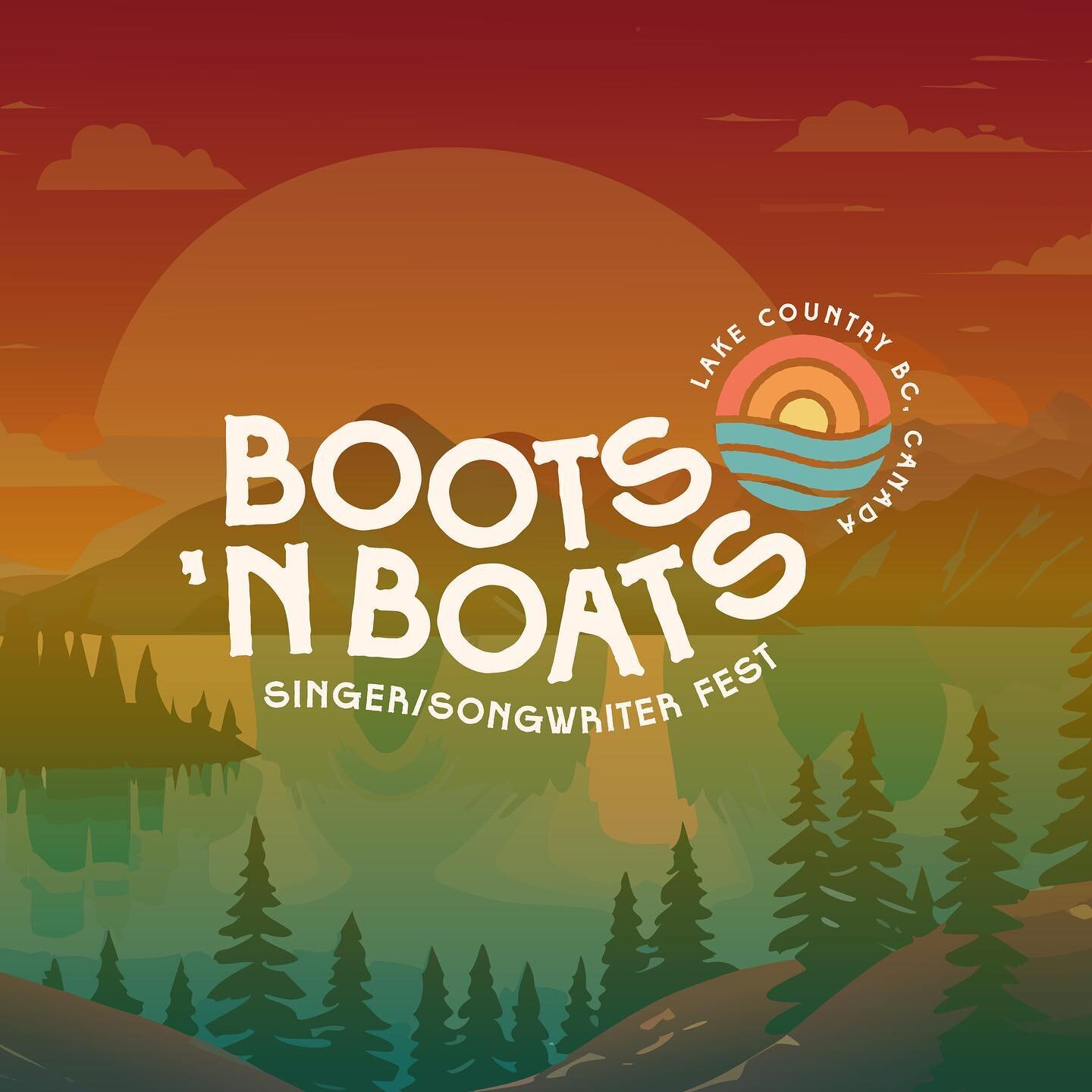 A fun brand I recently designed for @boots.n.boats, an upcoming singer/songwriter festival in BC! 🌅 🎶
.
Swipe to see logo variations! In branding, relying on just one logo isn&rsquo;t enough. You need adaptable variations suitable for different pla