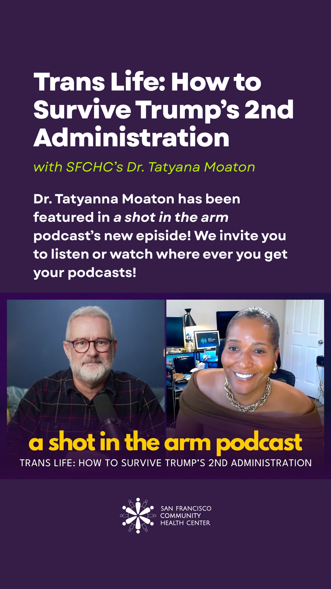 Trans Life: How to Survive Trump’s 2nd Administration | Dr. Tatyana Moaton (A Shot in the Arm Podcast)