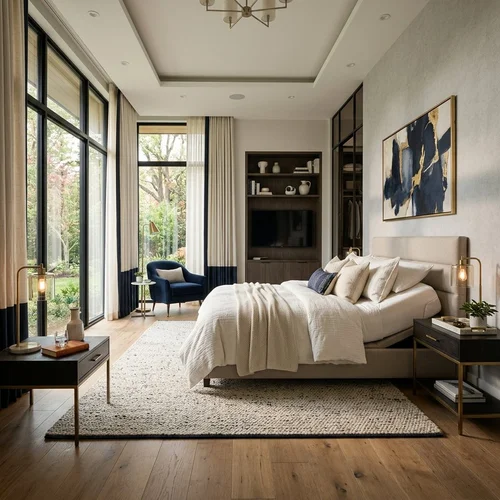 Luxury bedroom with adjustable bed