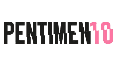 Texto que dice 'PENTIMENTO', con los números '10' al final en color rosa.