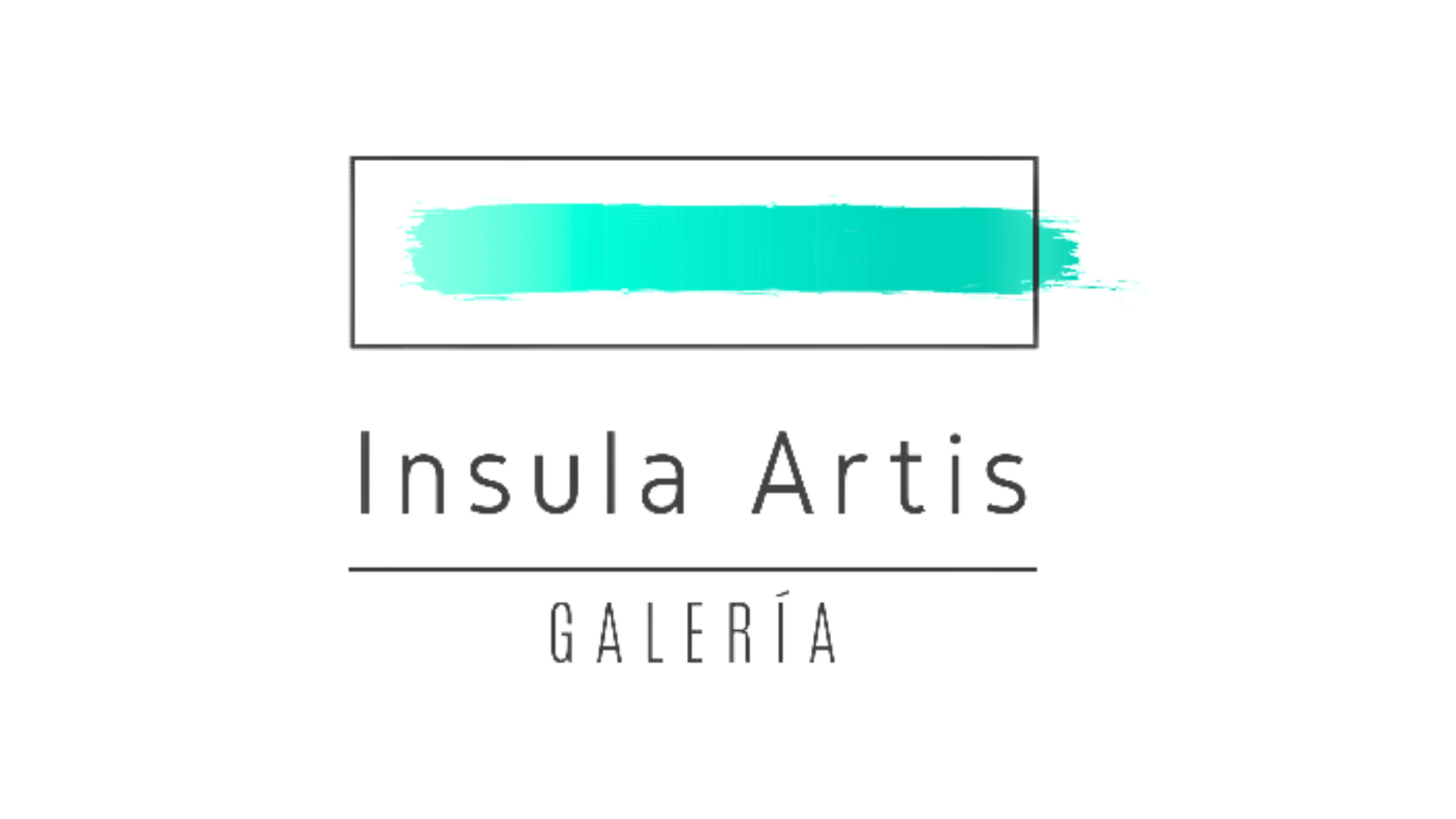 Logotipo con pincelada azul y texto "Insula Artis Galería".