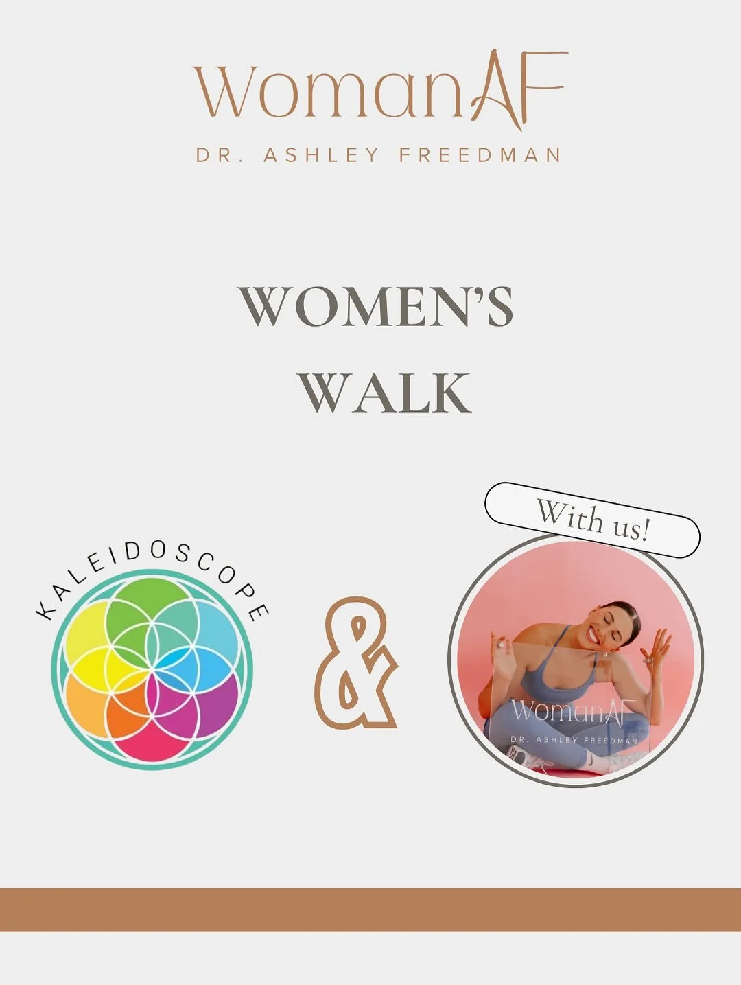 WOMEN&rsquo;S WALK!!! 🌈🍊

Who wouldn&rsquo;t want a free coffee or matcha from THE BEST place ever!?

Join me, @womanAF_, and @kaleidoscopejuice for a Kaleidoscope Women&rsquo;s Walk!

♡ Who: All women are welcome, bring a friend, your kids!
♡When: