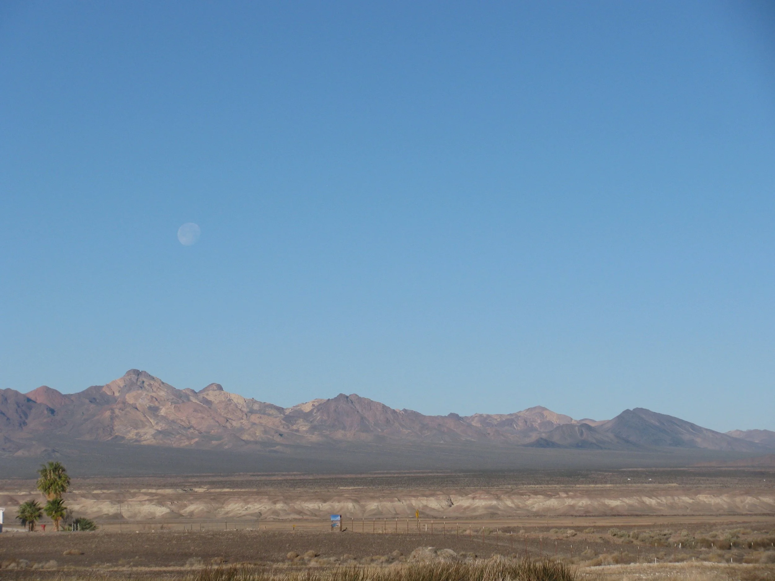 Moon in the day, Tecopa, CA.