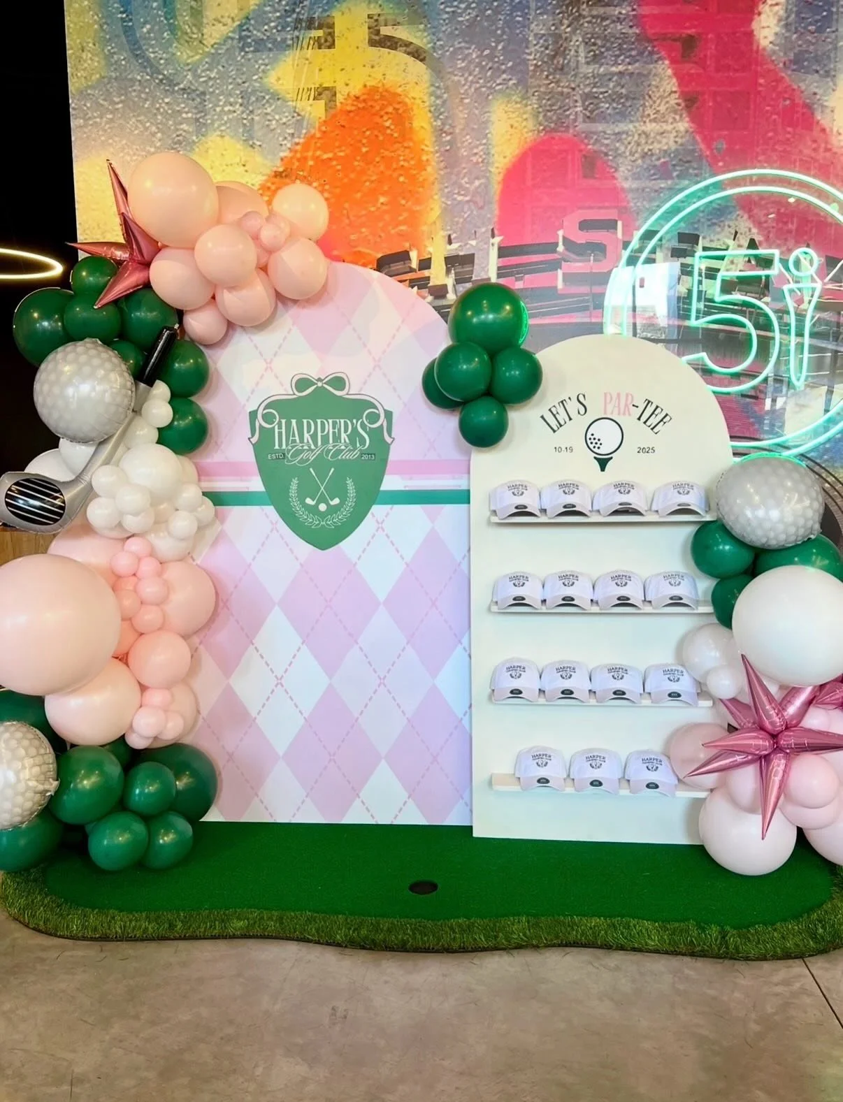 Swingin&rsquo; into 12 like a pro&mdash;Happy Birthday, Harper! 🏌🏻&zwj;♀️💕

Event Design + Styling @partywithlex 
Custom Embroidered Hats @republic_of_remy 
Venue @fiveirongolf 

&bull;&bull;&bull;
#golfthemedparty #golftheme #golfparty #golfbirth