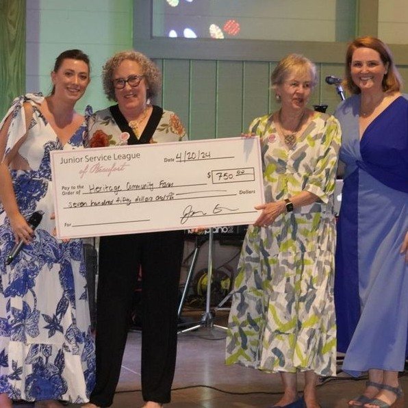 The Junior Service League of Beaufort holds an annual Jubilee fundraiser to enrich the lives of women, children, and families in the community. We were honored to receive another funding grant this year. 

Heritage Community Farm is most grateful for