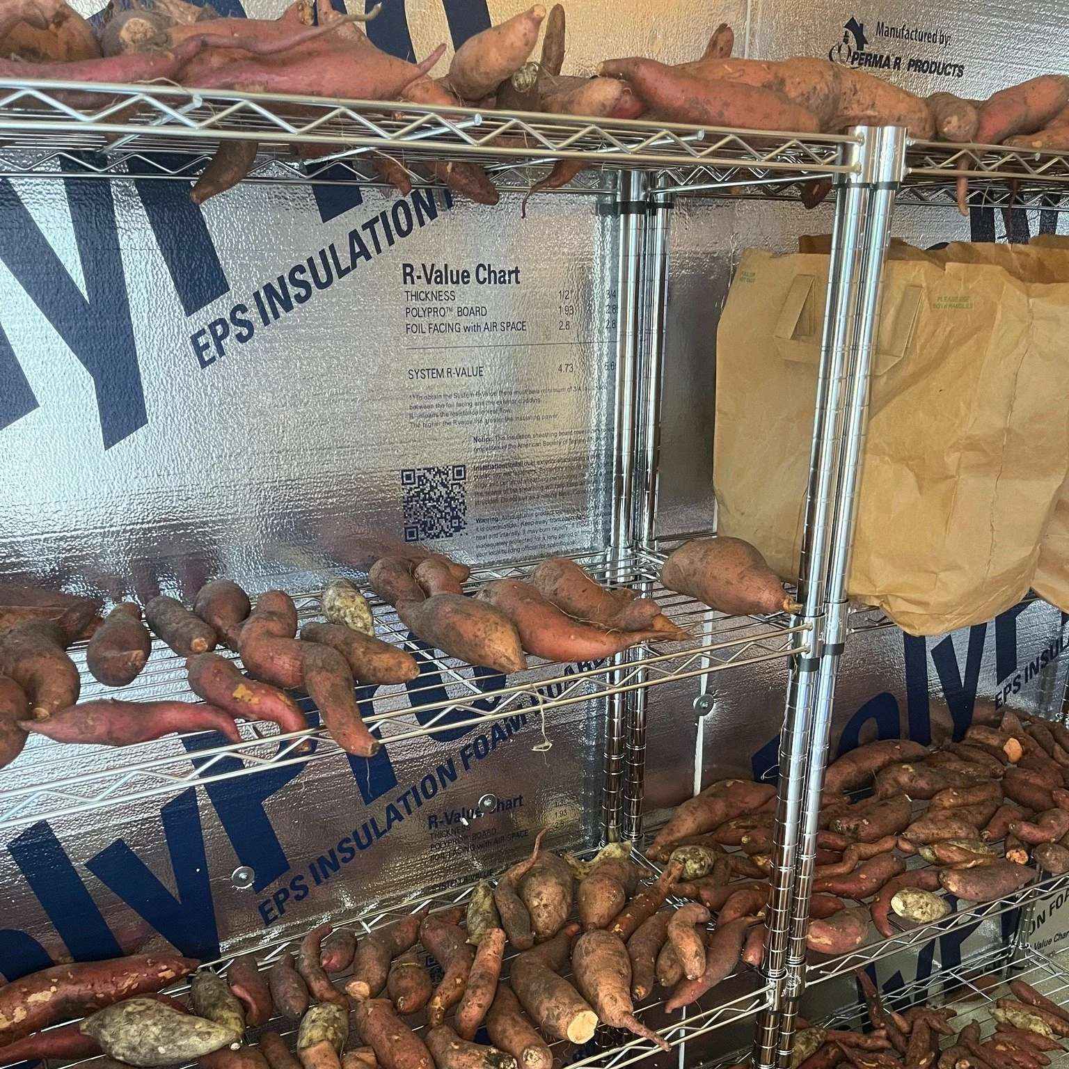 After harvesting, sweet potatoes need to &quot;cure&quot; to improve flavor and texture. The new shed provides the much needed space to store produce as it harvested.
Growing together to plant, provide, and preserve.#heritagecommunityfarm