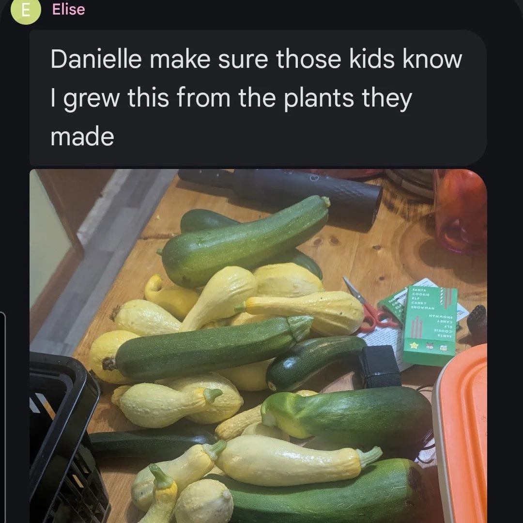 At the start of the growing season, over 900 seedlings were distributed to home gardeners. The captions says it all!  Watch for more photos from the gardens. Growing Together from seedlings to table. #heritagecommunityfarm #WBMS