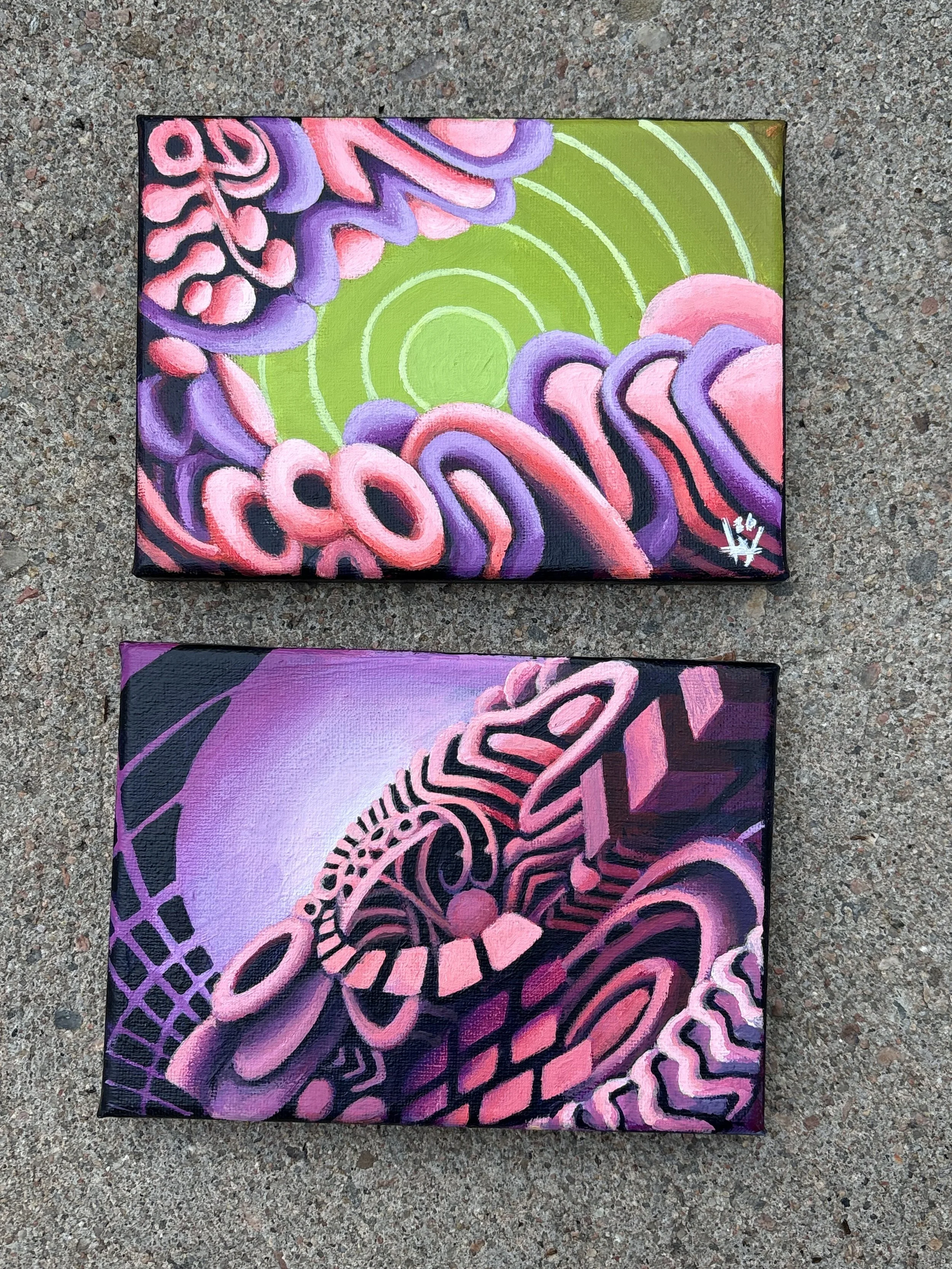"Untitled" acrylic on canvas (2) 5"x7" (2026)