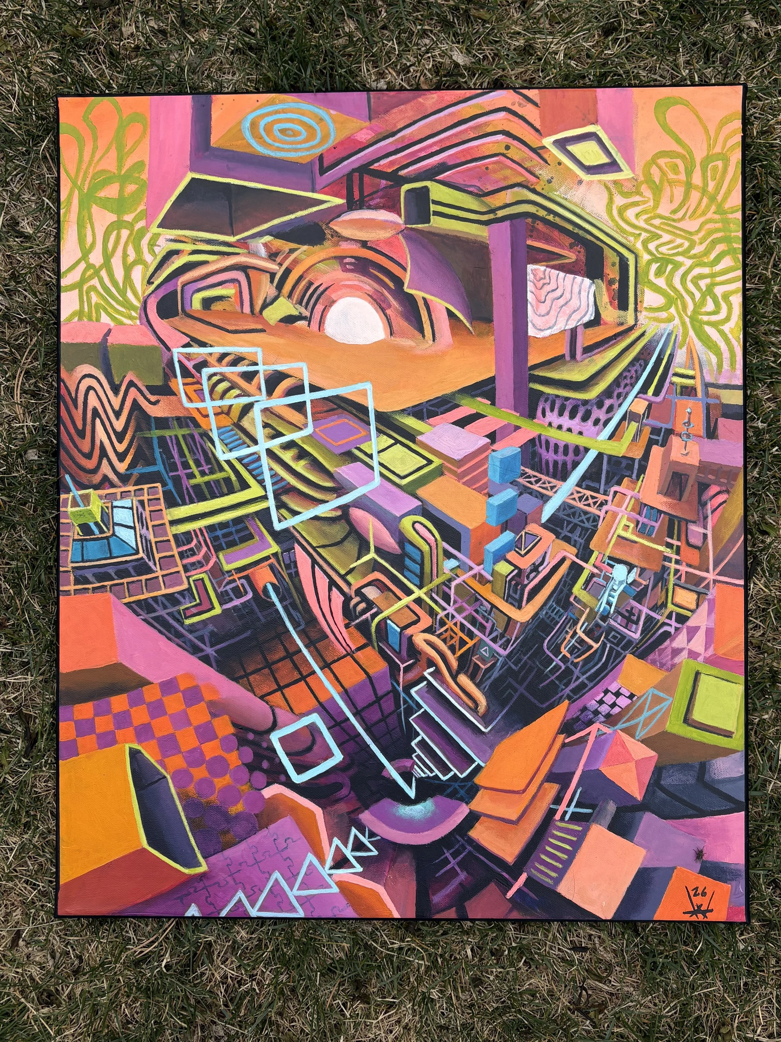 " Dancing on the Edge" 20"x24" acrylic on canvas (2026)