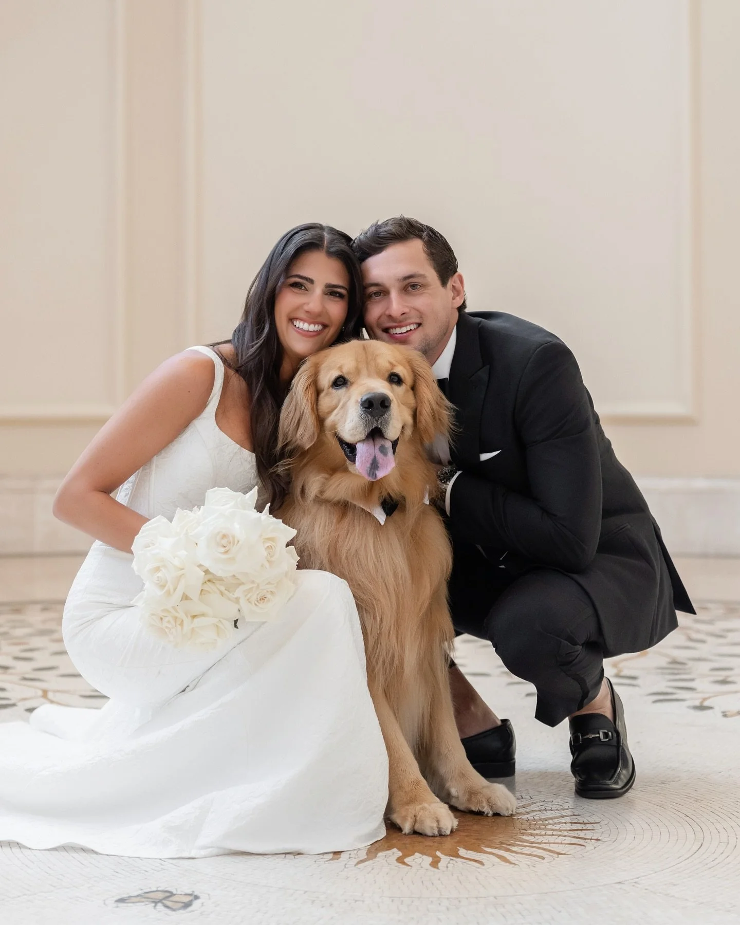 A little extra golden ✨🐶 made Sophie and Marco&rsquo;s wedding that extra bit special! We had the best time being golden boy @goodboy__bodie plus one 🤍
Ps. Last slide shows how excited Bodie was to join his parents for a fur-st look 🥹

Vendor team