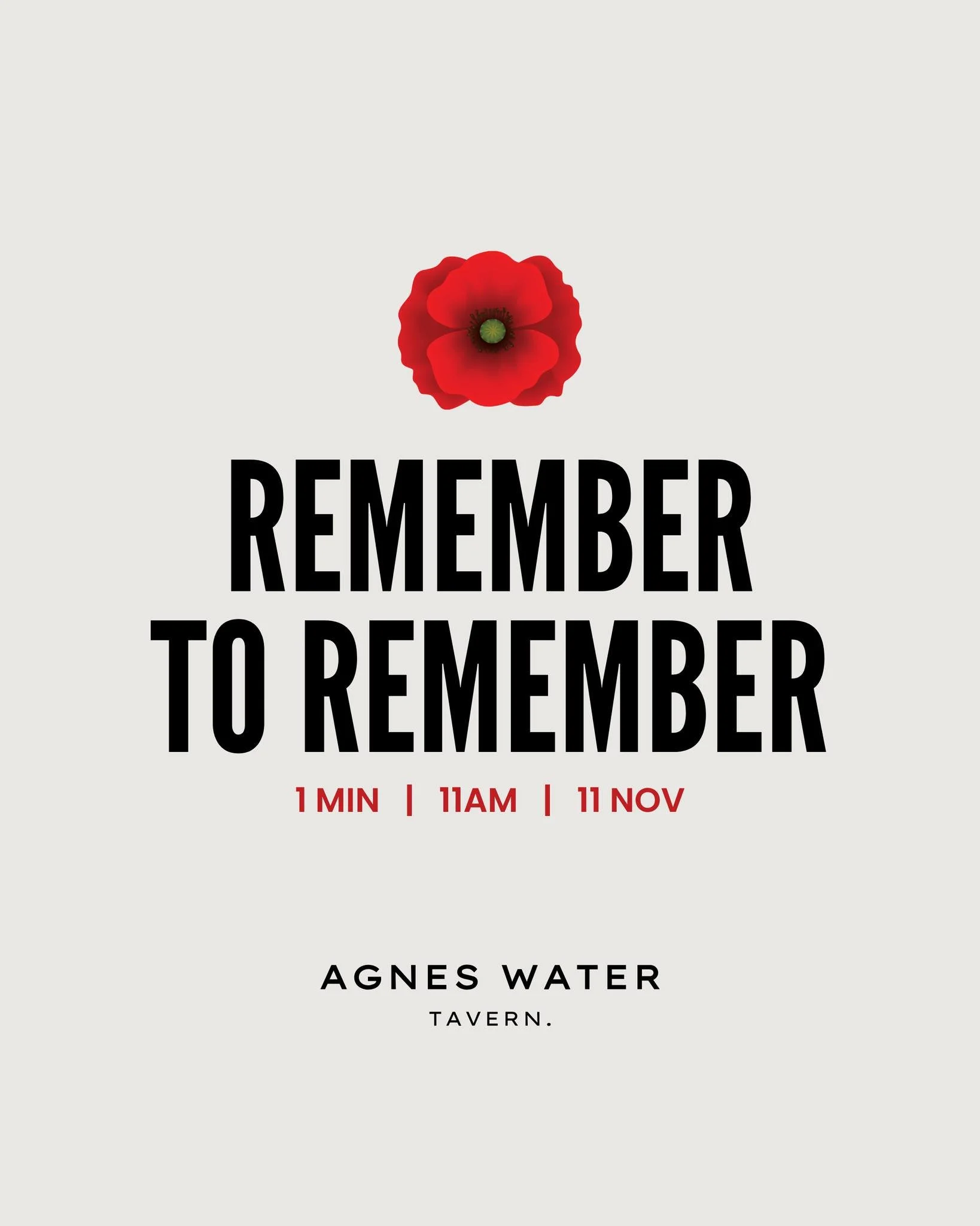 🌺 𝐋𝐞𝐬𝐭 𝐖𝐞 𝐅𝐨𝐫𝐠𝐞𝐭

This Tuesday 11 November, we pause to remember and honour the service and sacrifice of all who have served.
We will be observing Remembrance Day with respect and gratitude.

Our 𝗧𝘂𝗲𝘀𝗱𝗮𝘆 𝗦𝘁𝗲𝗮𝗸 𝗡𝗶𝗴𝗵𝘁 will
