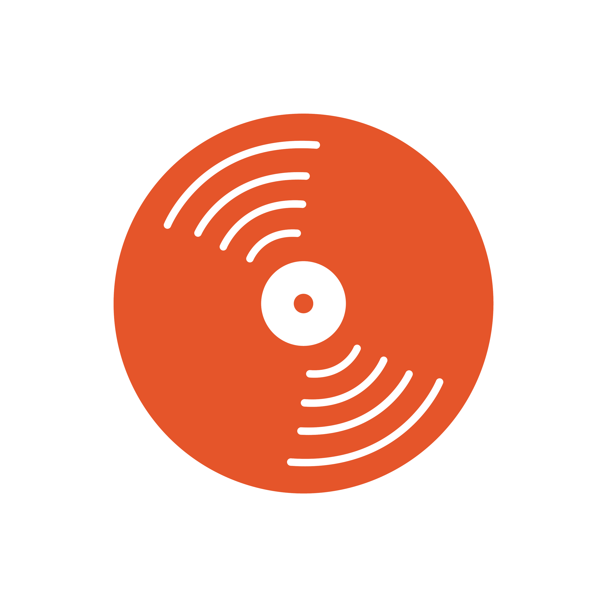 An orange circular saw blade with black background.