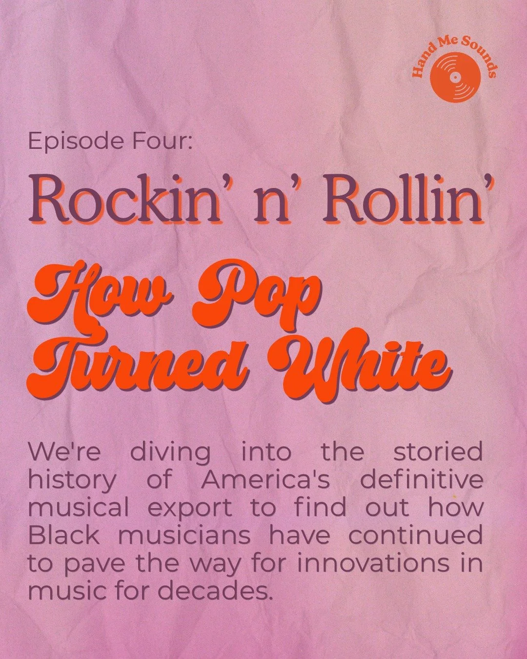 If rock 'n" roll was the original form of "pop" music, then is "pop" an inherently Black genre because African Americans created rock music through proliferations from blues and gospel? 

Tomorrow on Hand Me Sounds, we're div