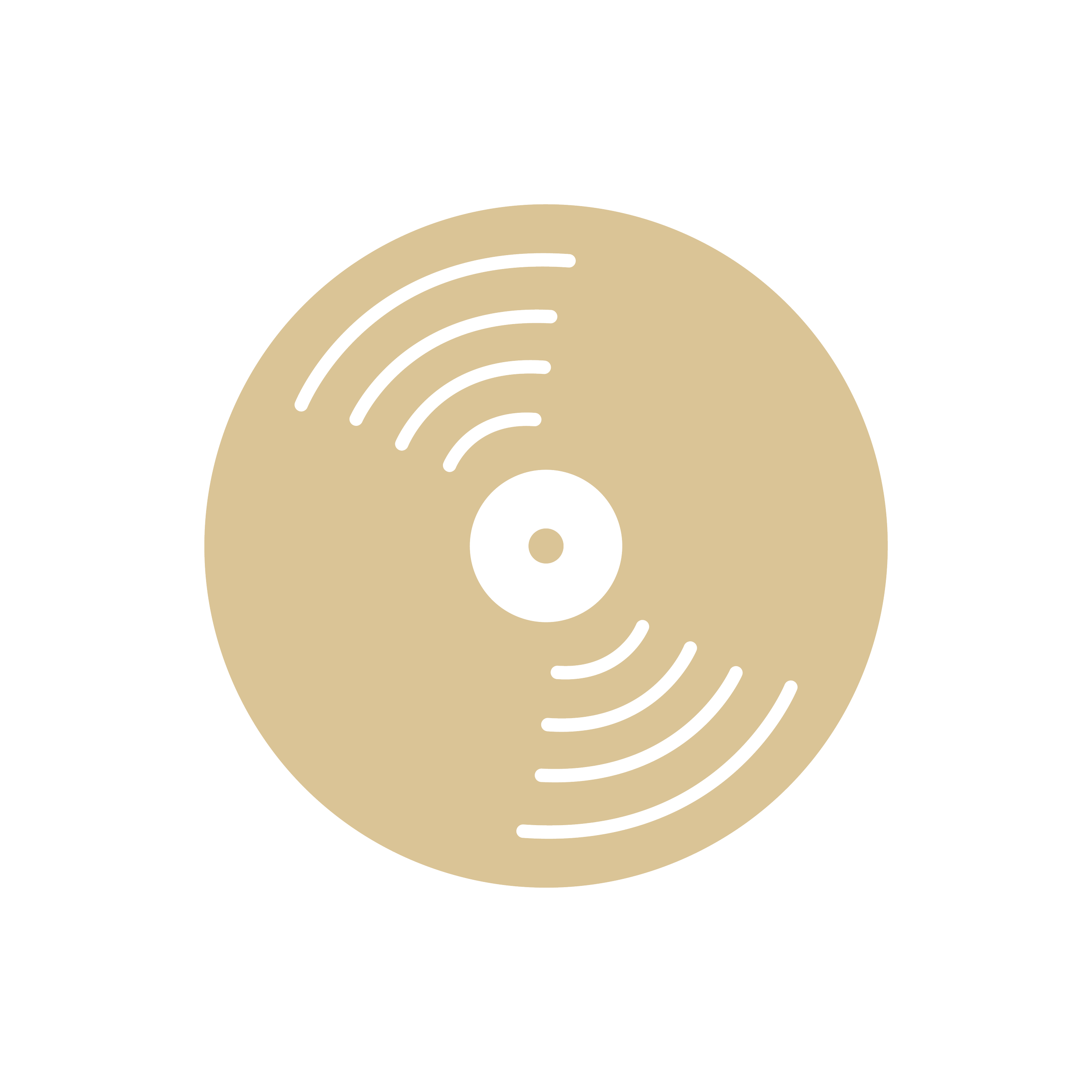 A stylized illustration of a Wi-Fi signal icon in beige with black lines, set against a black background.