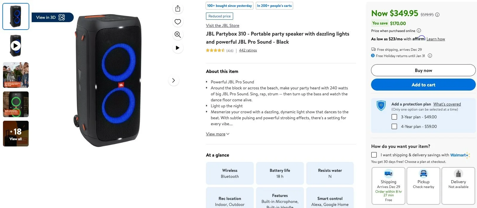 JBL Partybox Speaker on Sale: $350 | Retail: $520 
