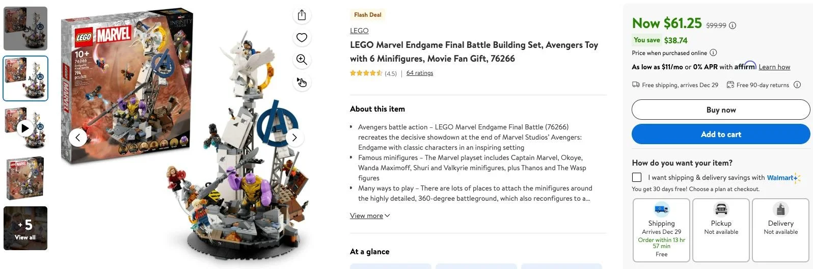 Marvel Lego Set on Sale: $62 | Retail: $100