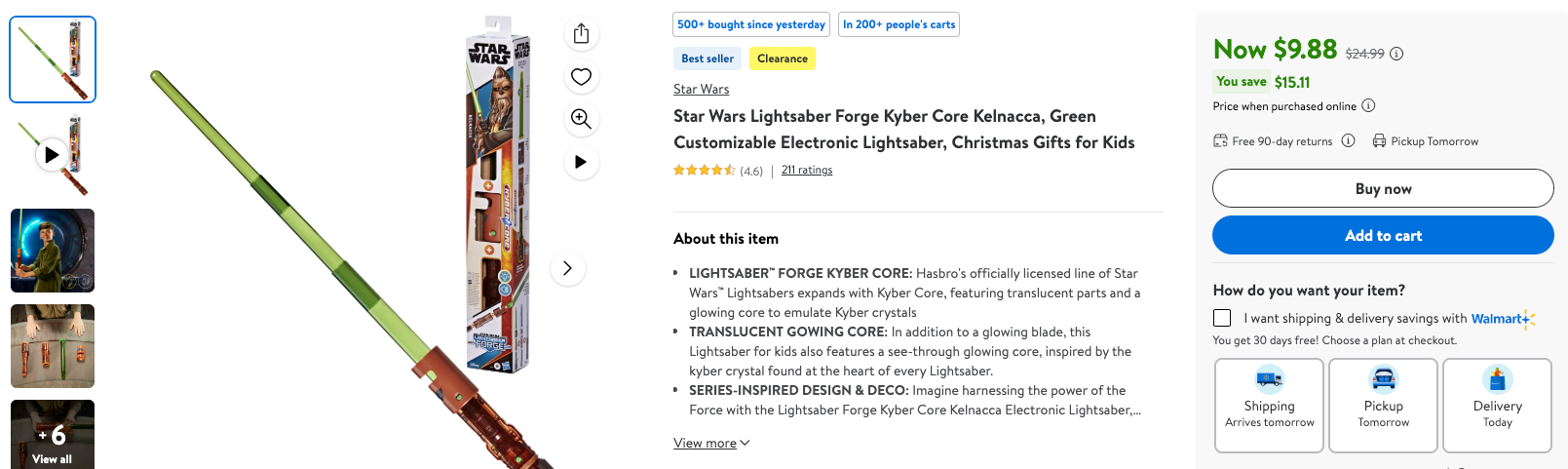 Get your lightsaber on Sale: $10 | Retail: $25