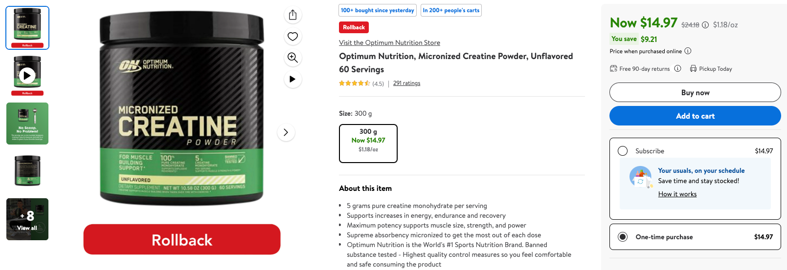 Get your Creatine on Sale: $15 | Retail: $25