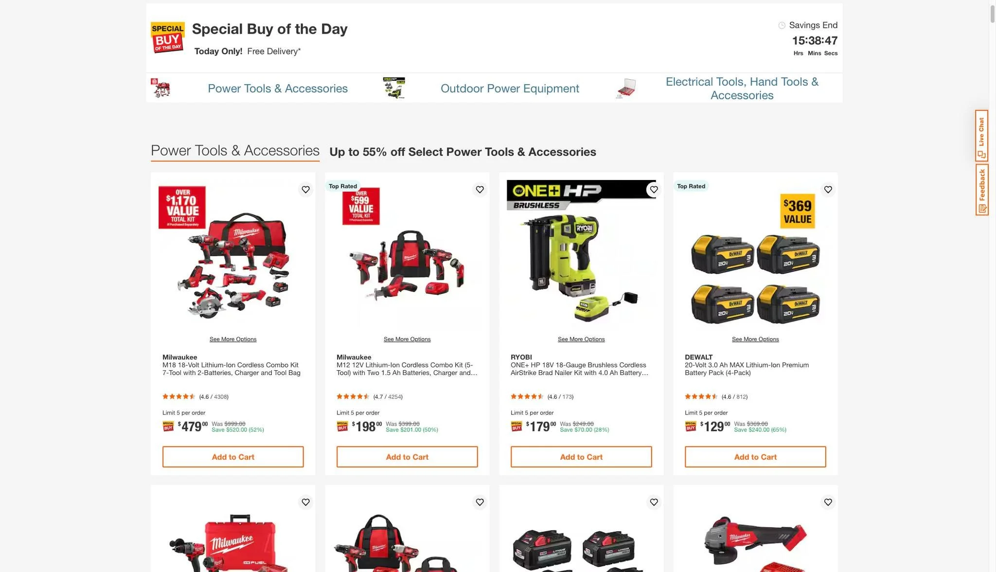 1 Day Left! Up to 55% off Select Power Tools &amp; Accessories!