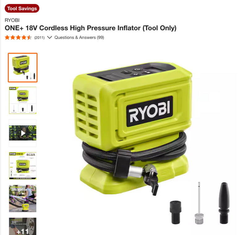 Cordless High Pressure Inflator on Sale: $25 | Retail: $40