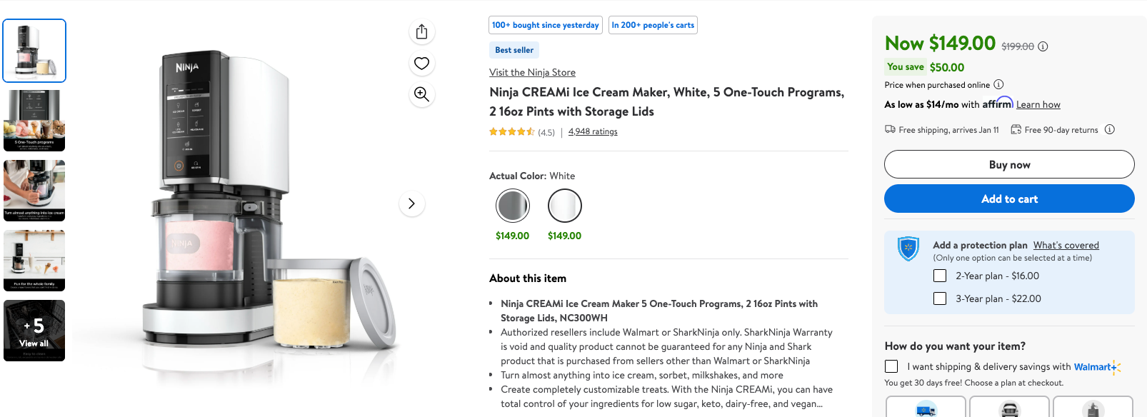 Ninja CREAMi Ice Cream Maker on Sale: $150 | Retail: $200