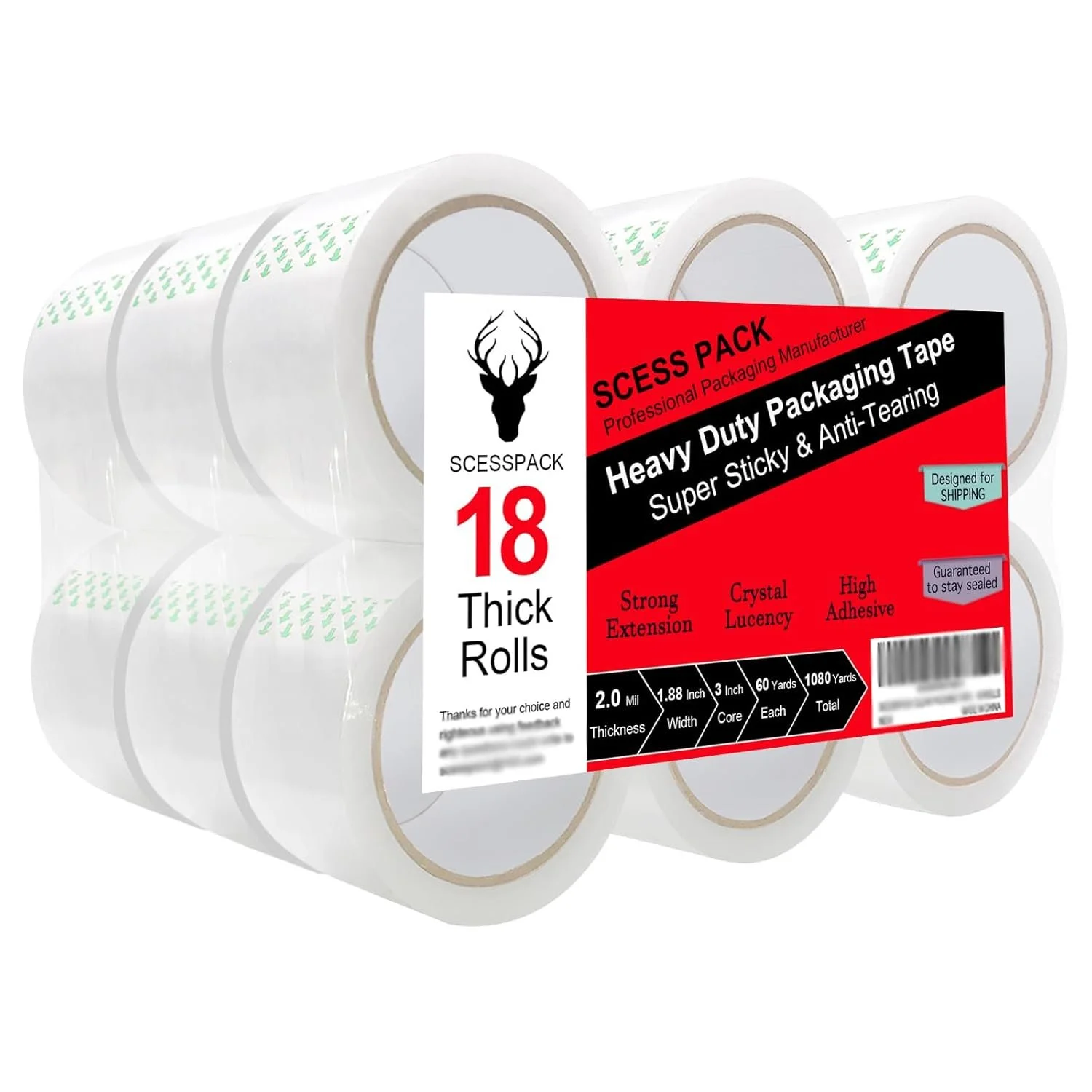 Packing Tape (18 Rolls) 1080 Yards Total on Sale: $20 | Retail: $40