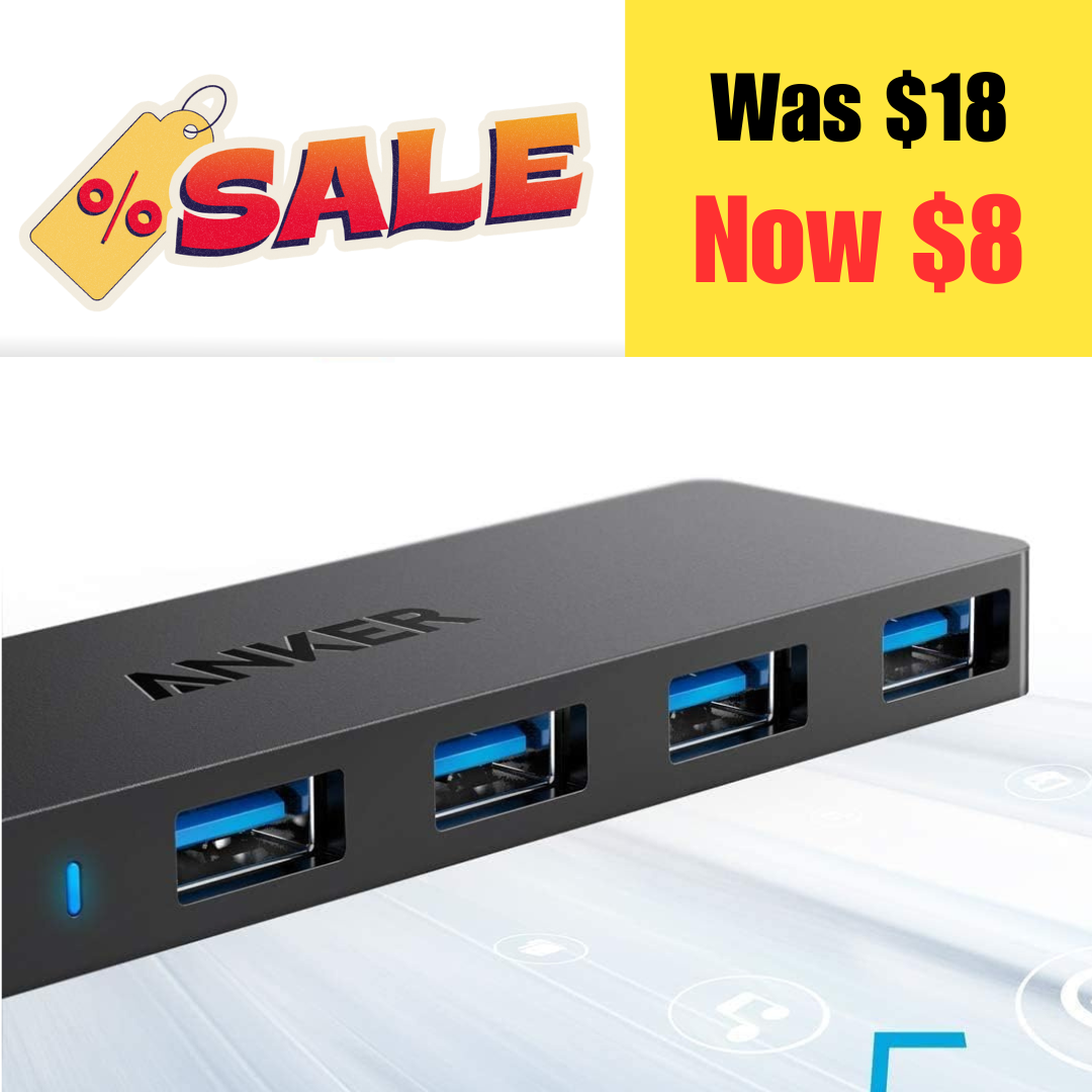 Anker 4-Port USB 3.0 Hub on Sale: $8 | Retail: $18