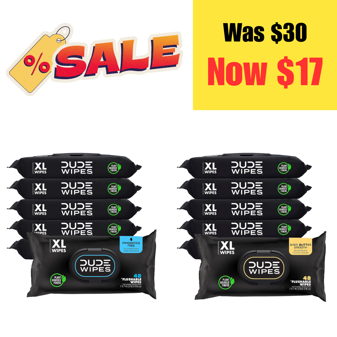6pk (288) DUDE Wipes on Sale: $17 | Retail: $30