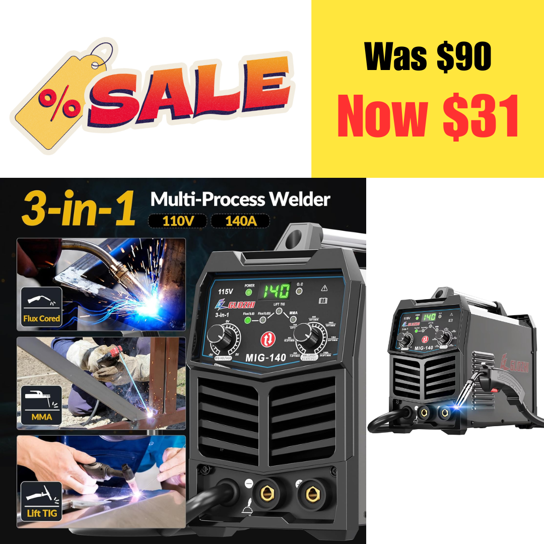 140A MIG Welder, 3 in 1 Welding Machine on Sale: $31 | Retail: $90