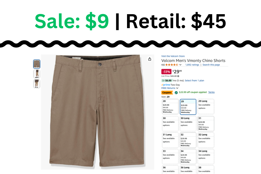 Volcom Chino Shorts on Sale: $9 | Retail: $45