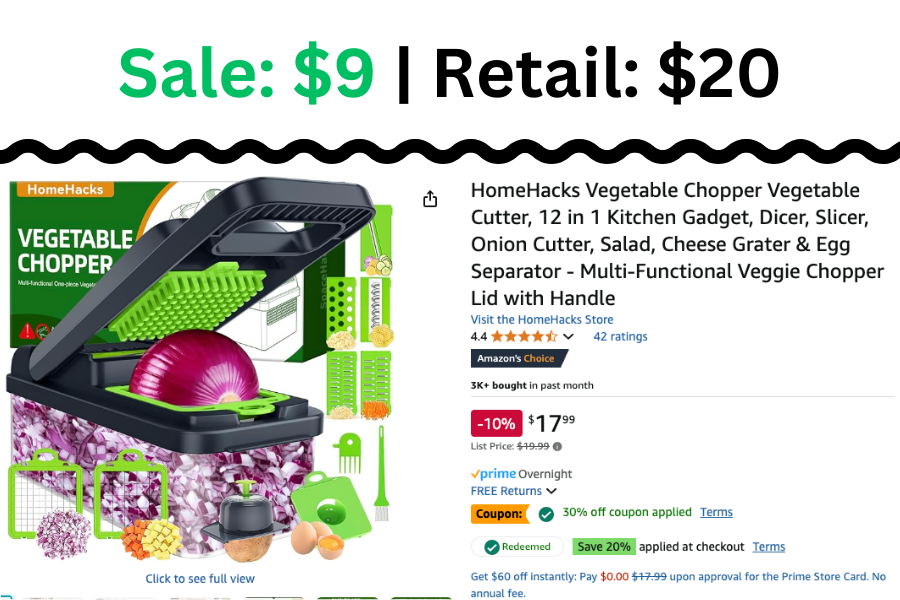 12 in 1 Vegetable Chopper on Sale: $9 | Retail: $20