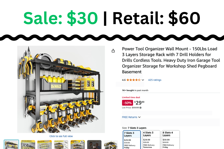 Tool Organizer on Sale: $30 | Retail: $60