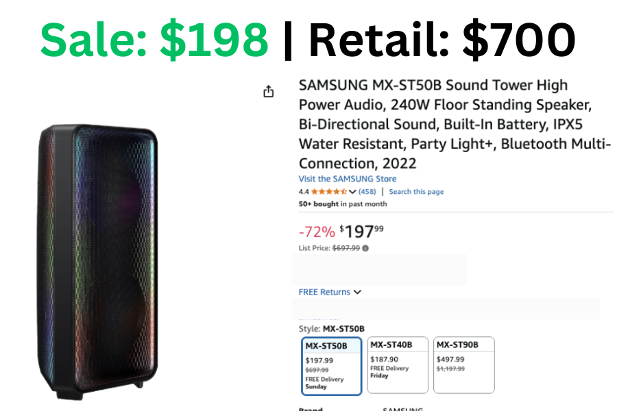 SAMSUNG MX-ST50B Sound Tower on Sale: $197 | Retail: $700