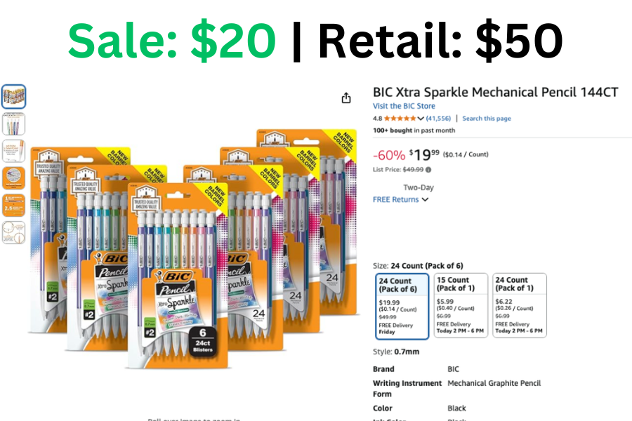 144 ct BIC Mechanical Pencils on Sale: $20 | Normally: $50