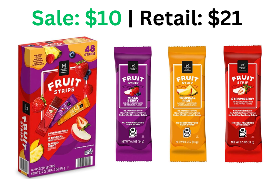48 ct Fruit Strips on Sale: $10 | Normally: $21