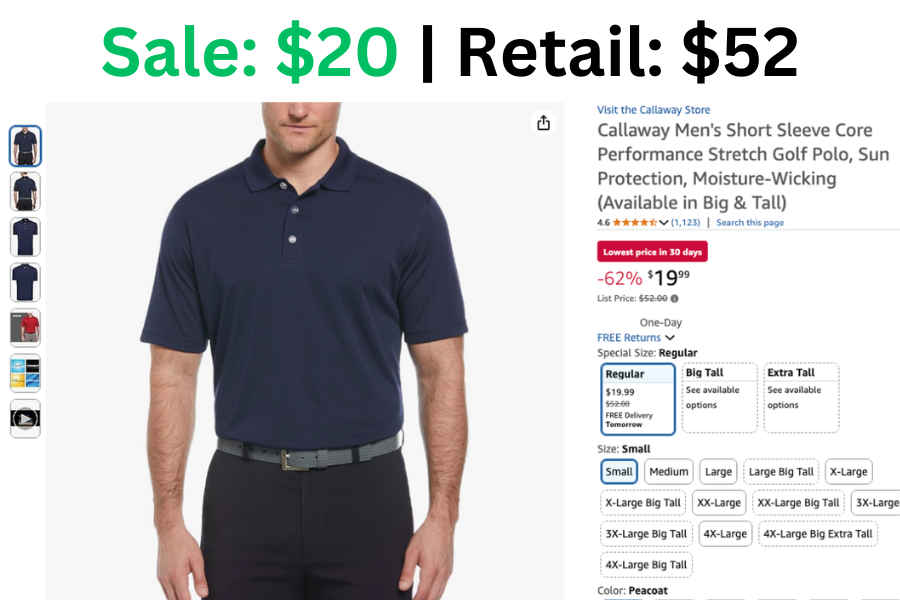 Callaway Men's Golf Polo on Sale: $20 | Normally: $52