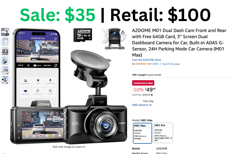 4k Dash Cam on Sale: $35 | Normally: $100
