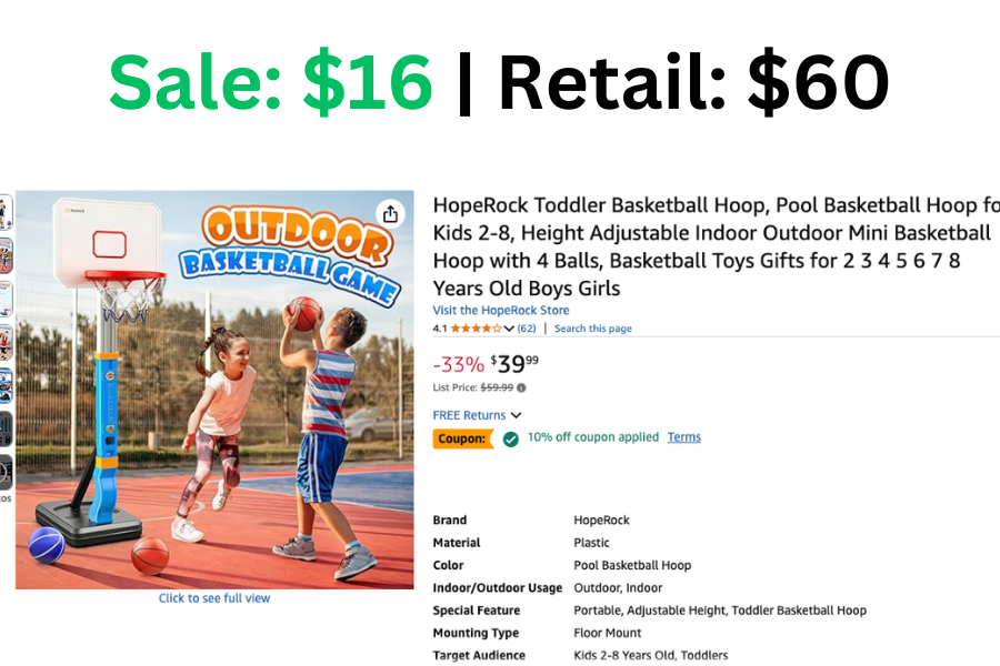 Toddler Basketball Hoop on Sale: $16 | Normally: $60