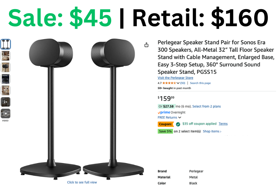 Pair of Speaker Stands on Sale for $45 | Normally $160