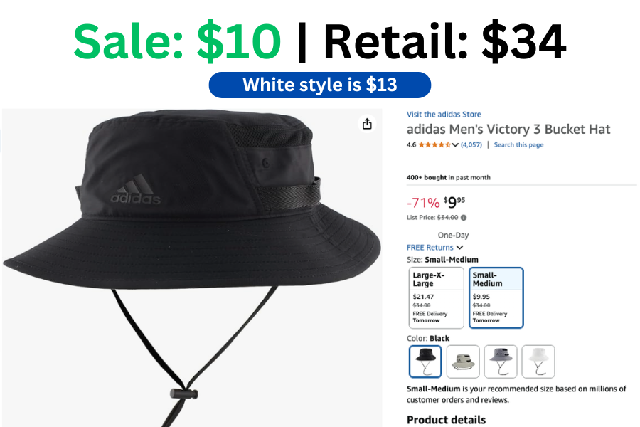 adidas Bucket Hat on Sale for $10 | Normally $34