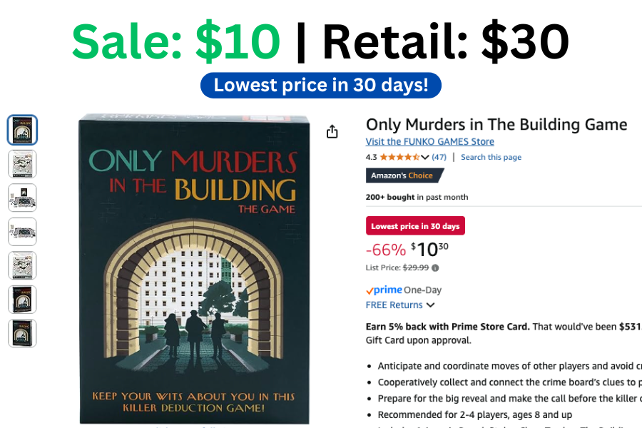 Board Game: Only Murders in The Building on Sale for $10 | Normally $30