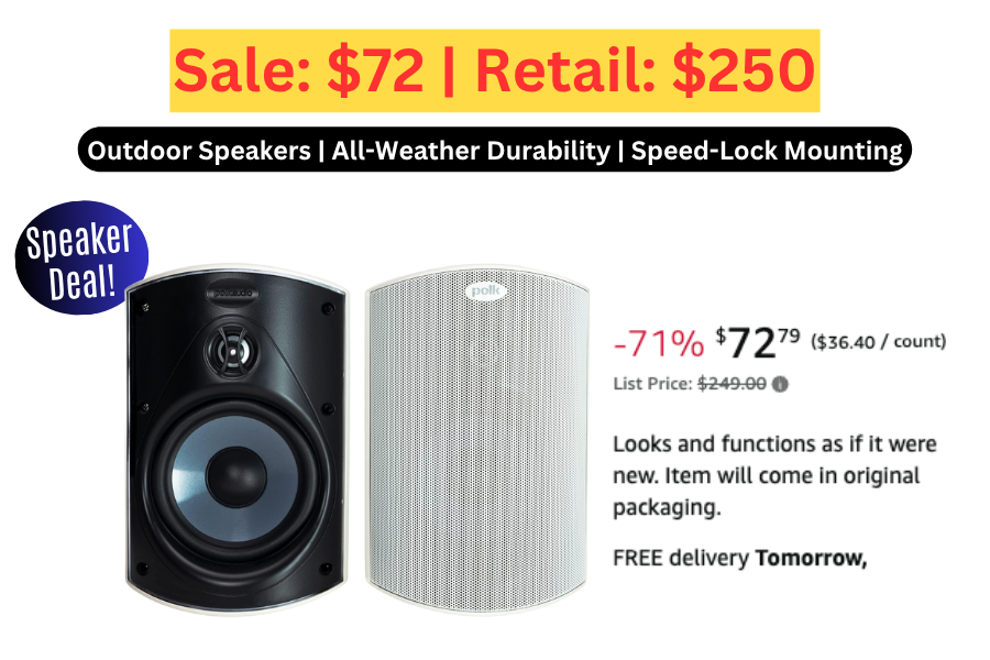 (Sale: $72 | Retail: $250) Polk Audio Atrium 4 Outdoor Speakers