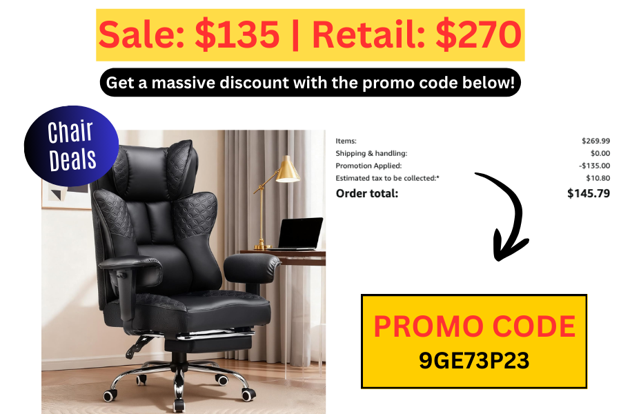 (Sale: $135 | Retail: $270) GTRACING Big and Tall Office Chair with Foot Rest
