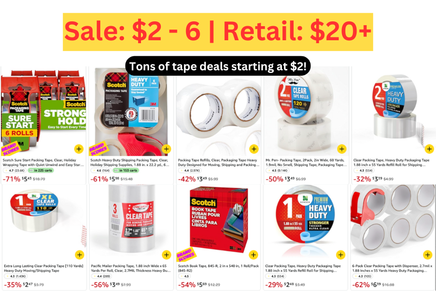 Tons of tape deals starting at $2!
