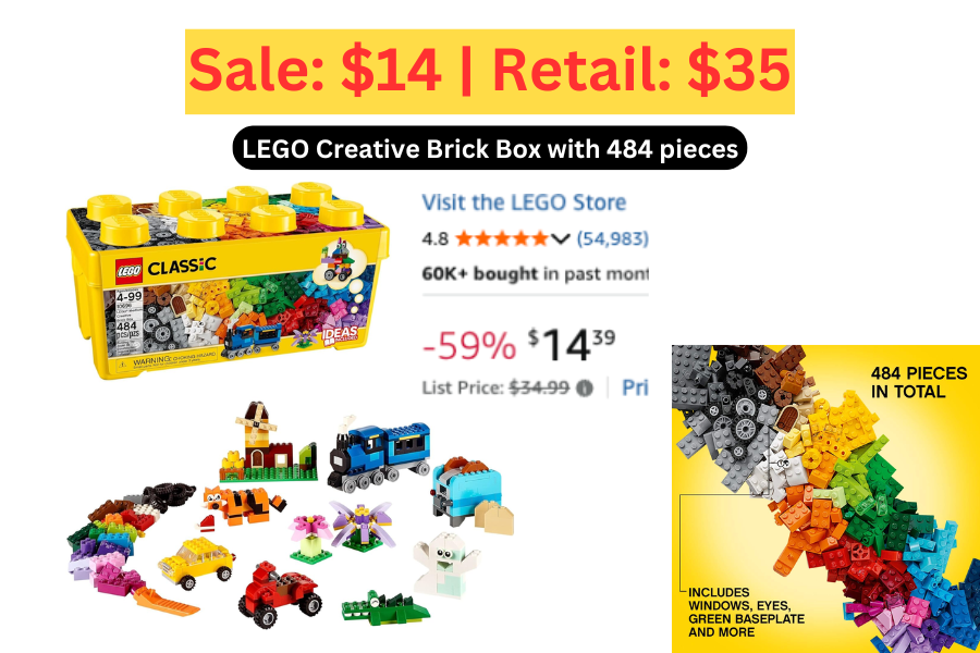 (Sale: $14 | Retail: $35) LEGO Classic Creative Brick Box w/ 484 pcs