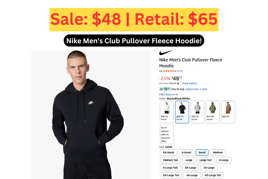 (Sale: $48 | Retail: $65) Nike Men's Club Pullover Fleece Hoodie