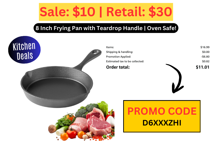 (Sale: $10 | Retail: $30) 8 Inch Cast Iron Skillet Frying Pan