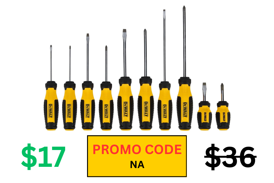 (Sale: $17 | Retail: $36) 10 pc DEWALT Screwdriver Set