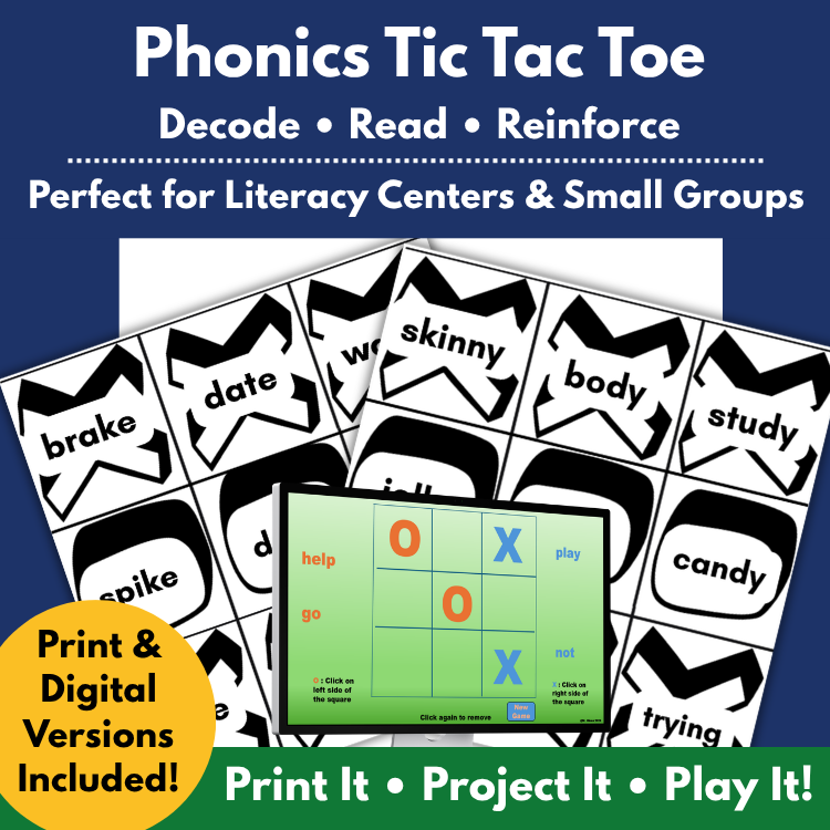 Phonics Tic Tac Toe | Printable & Interactive Digital Games