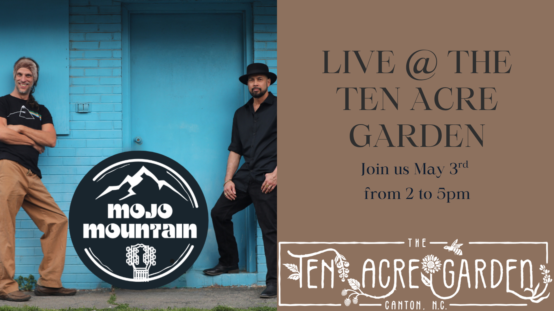 Live Music in the Garden with Mojo Mountain Duo